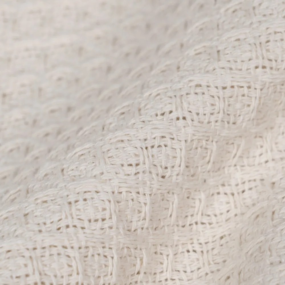 Copriletto crema in cotone riciclato 260x280 cm Honeycomb - Ixia