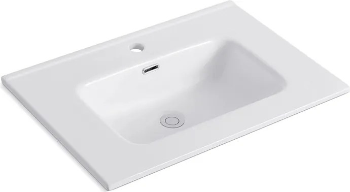 Lavabo da incasso 76cm per mobile in ceramica bianca |Litos-K7075 - KAMALU
