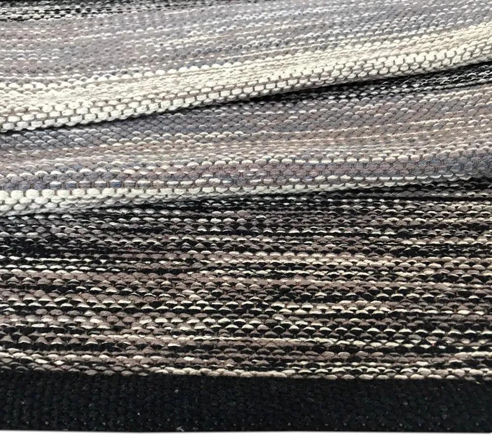 Tappeto in cotone nero e grigio , 55 x 110 cm Happy - Webtappeti