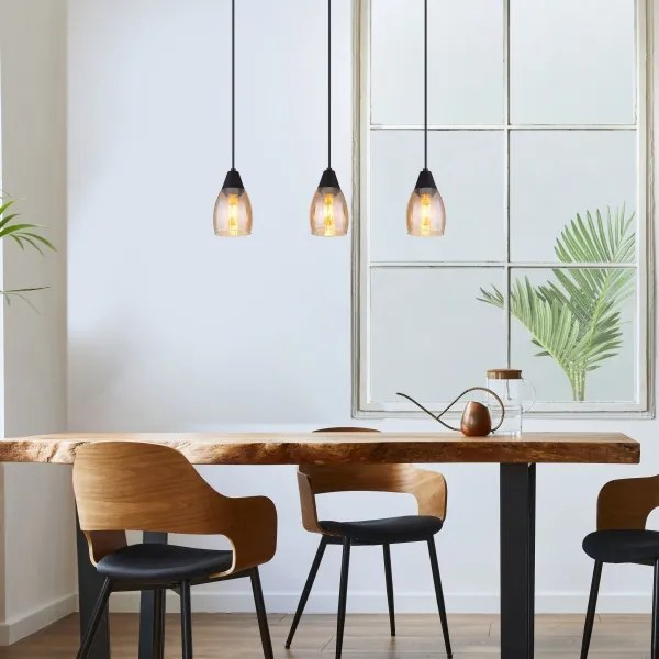 Globo 15705-3H - Lampadario a sospensione con filo REID 3xE27/15W/230V