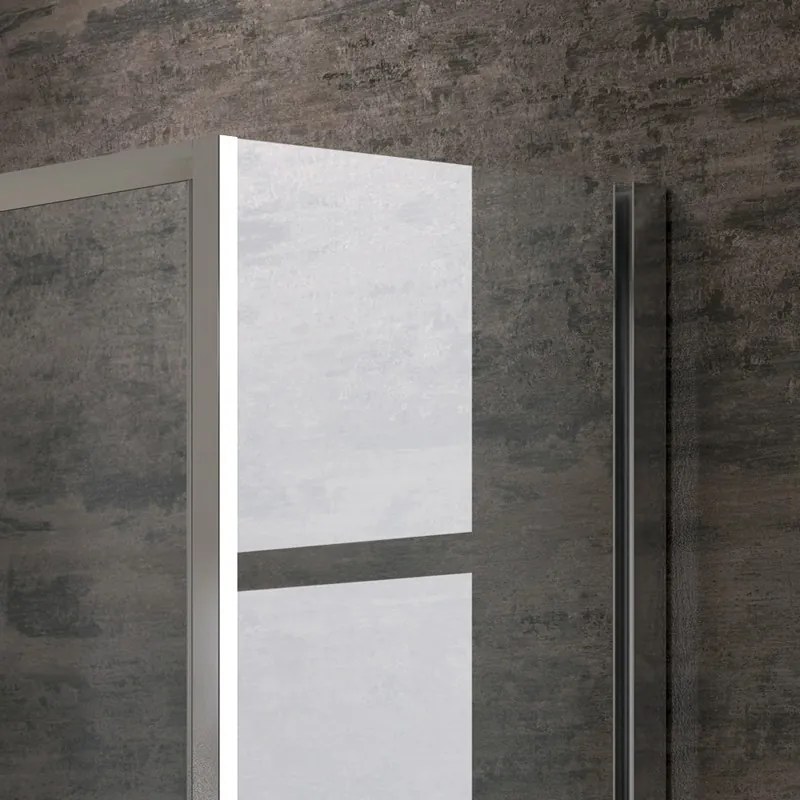 Box doccia angolare 140x70 laterale fisso 70cm vetro trasparente altezza 180cm K410NS - KAMALU