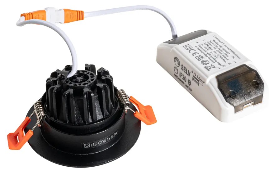 Faretto da incasso nero 6,8 cm con LED 750 lm dimmerabile IP65 - Gaius