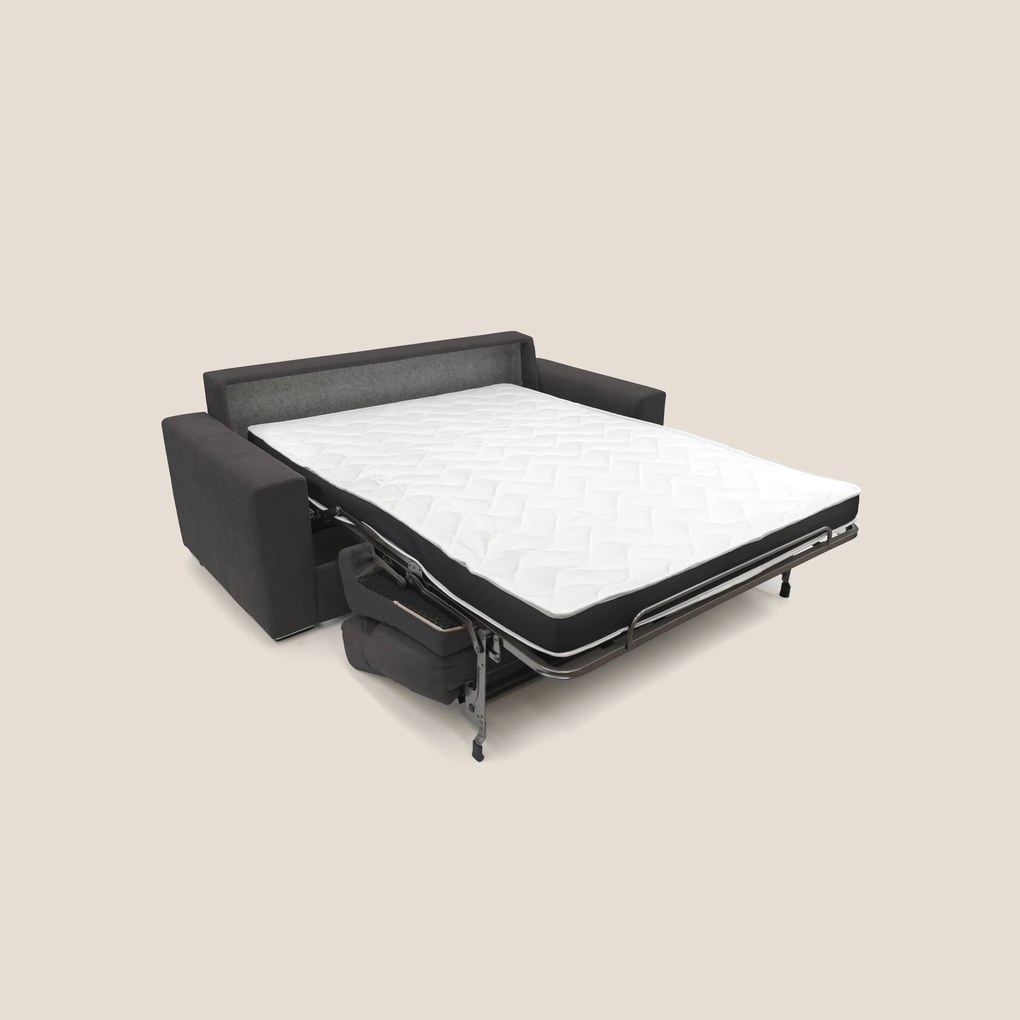 Nikita Divano letto matrimoniale con schienale morbido alto e rivestimento T02 nero
