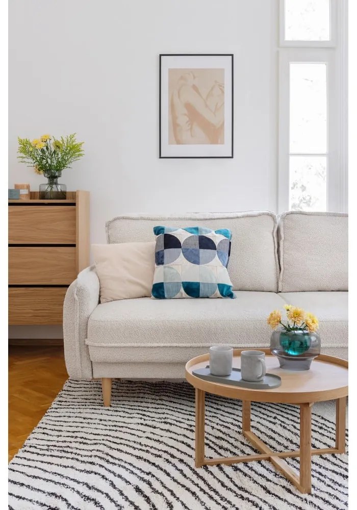 Divano letto rosso in tessuto bouclé 215 cm Patti - Bonami Selection