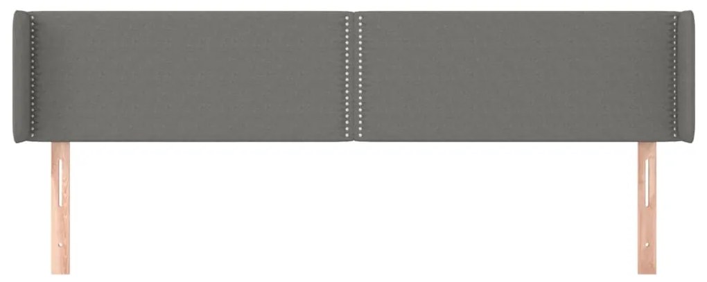 Testiera ad orecchio grigio scuro 203x16x78/88 cm in tessuto