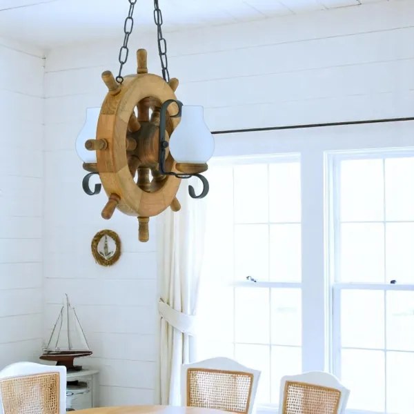 Brilagi - Lampadario a sospensione con catena TIMONA 2xE14/40W/230V faggio