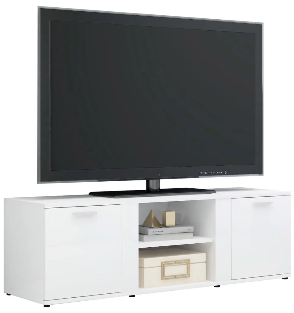 Mobile porta tv bianco lucido 120x34x37 cm in truciolato