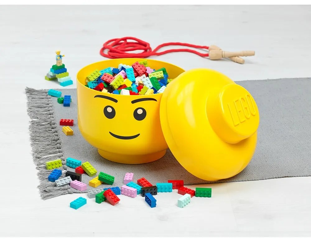 Scatola gialla a forma di testa di Winky, ⌀ 16,3 cm - LEGO®