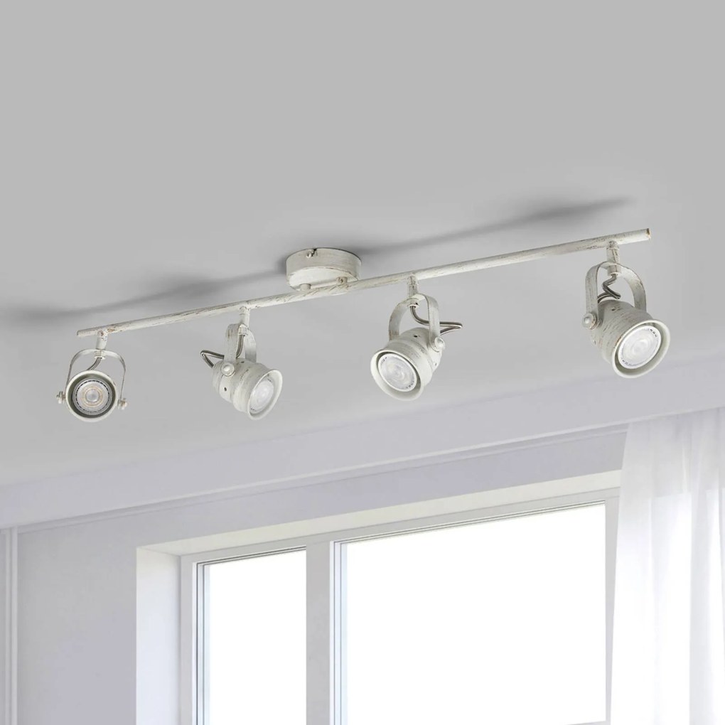 Lindby fatto da soffitto Leonor, a 4 luci, bianco, metallo, 78 cm