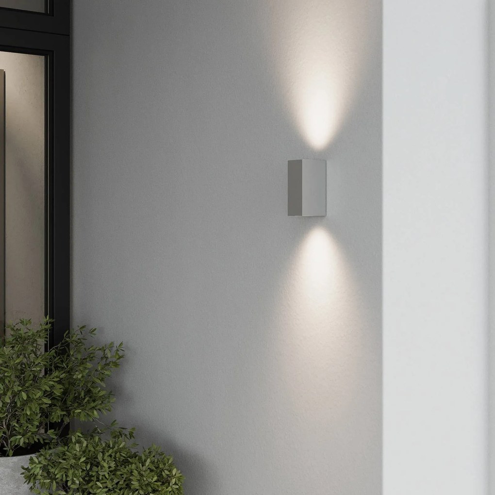 Applique da esterni a LED TAVI Lucande, Alluminio / Grigio / Zincato, Corridoio, Alluminio, Moderno, Applique LED da esterni