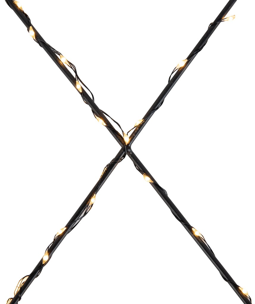 Lampada da parete natalizia nera XMAS con LED e timer IP44 - Yoro