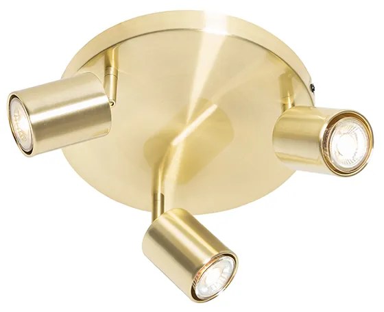 Plafoniera moderna in ottone regolabile rotonda 3 luci - Java