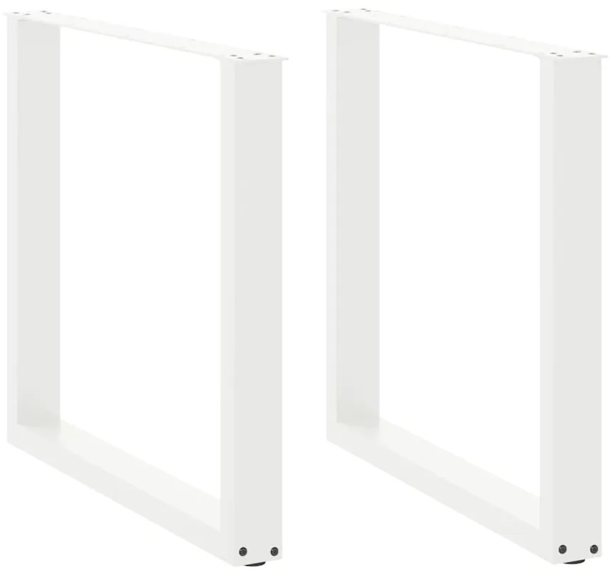 Gambe Tavolo Pranzo A U 2 Pz Bianco 90x(72-73)cm Acciaio /