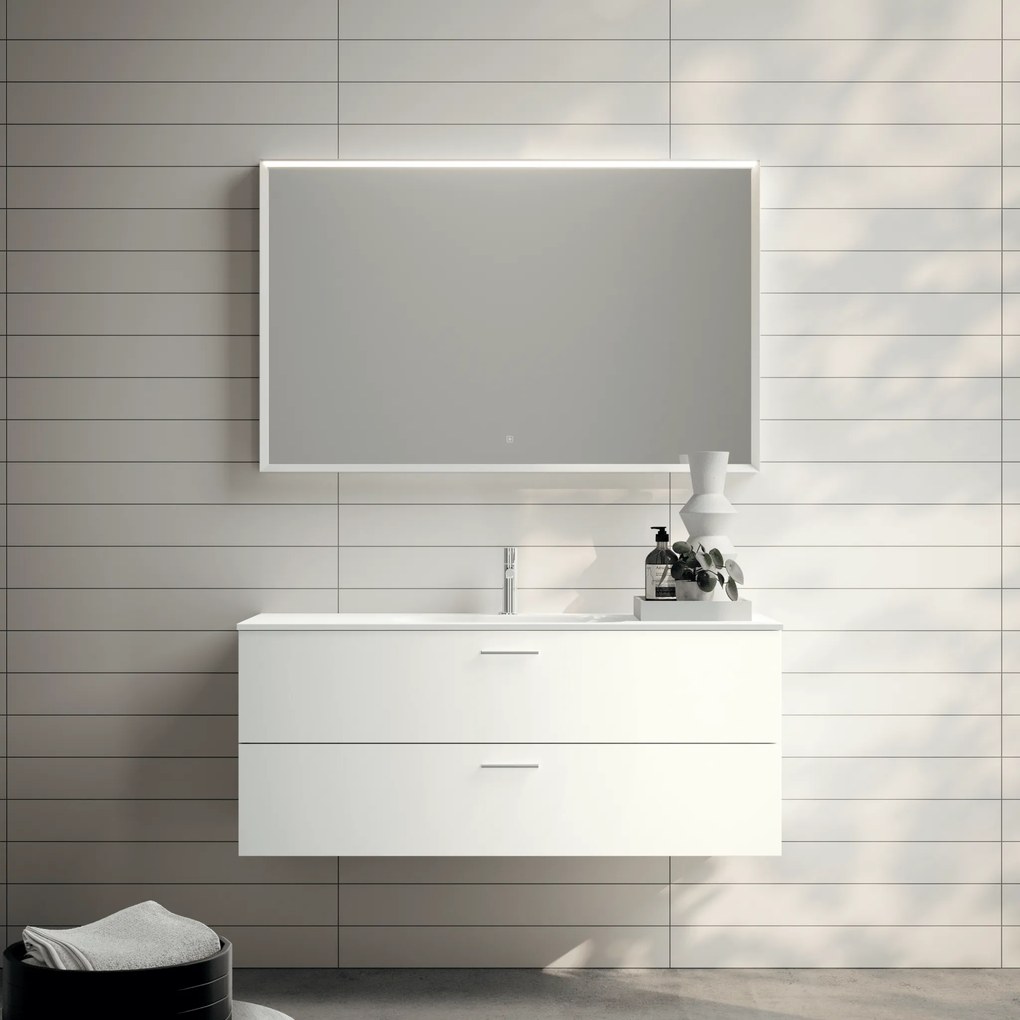 Mobile Bagno Sospeso 120 Cm Due Cassetti Specchio Artesi "KA04" Fiocco