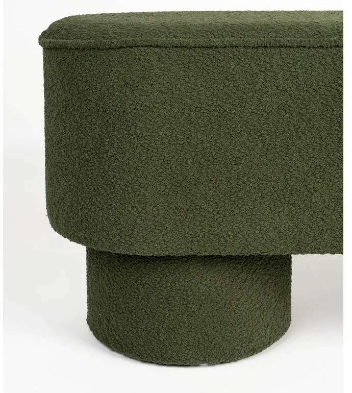 Panchina verde con rivestimento in bouclé Marcos – White Label