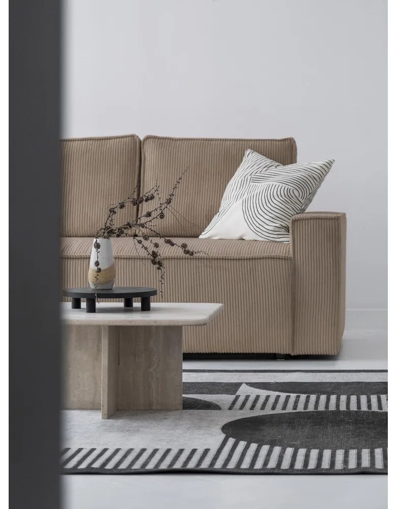 Divano letto angolare in velluto a coste beige Brave Dave - Miuform