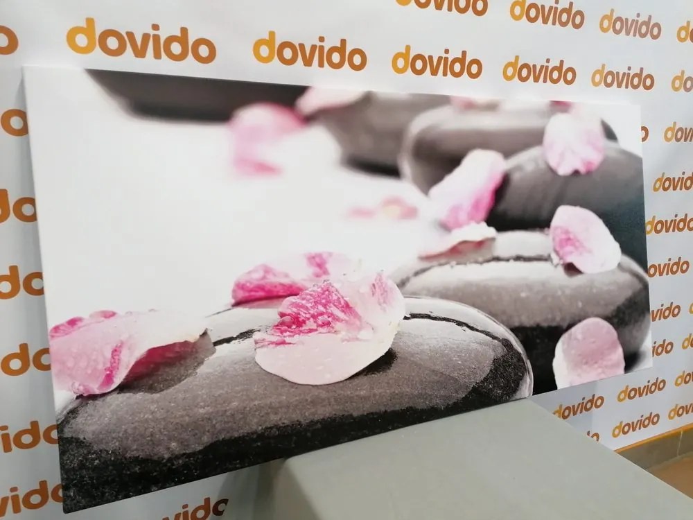 Quadro su tela – Pietre wellness con petali