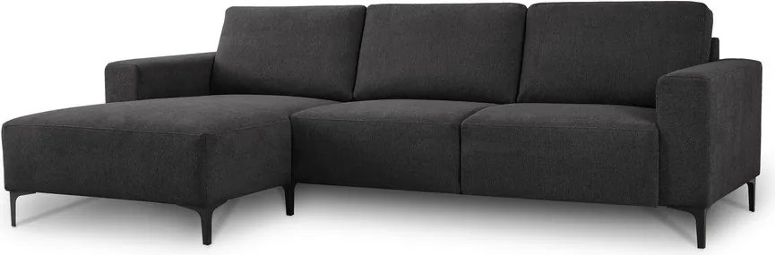 Divano angolare color antracite (con penisola a sinistra/con chaise lounge) con rivestimento in ciniglia Fabian – Scandic