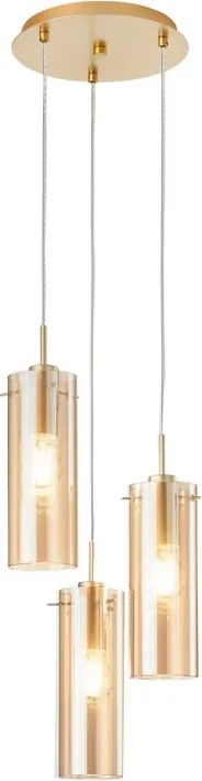 Lampadario Design I-MAGIC-S3-ORO oro paralume oro 3x E27 Ø26cm LUCE AMBIENTE DESIGN
