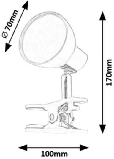 Rabalux 1477 - Lampada LED con Clip NOAH LED/5W/230V