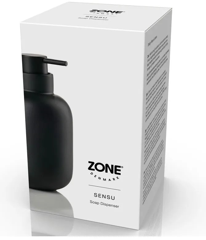 Dispenser per sapone nero in gres 300 ml Sensu – Zone