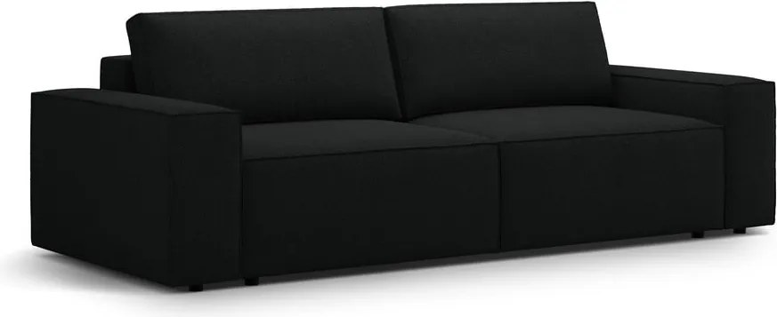 Divano letto nero in tessuto bouclé 247 cm Jodie - Micadoni Home