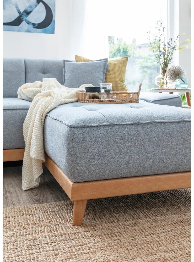 Divano letto a U azzurro, angolo sinistro Dazzling Daisy - Miuform