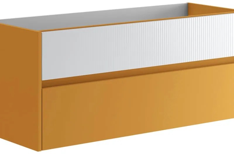 Mobile da bagno sotto lavabo Niwa beige laccato opaco L 119.5 x H 50 x P 45.5 cm 2 cassetti, lavabo non incluso