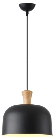 Lampadario a sospensione con filo 1xE27/15W/230V nero diametro 27 cm