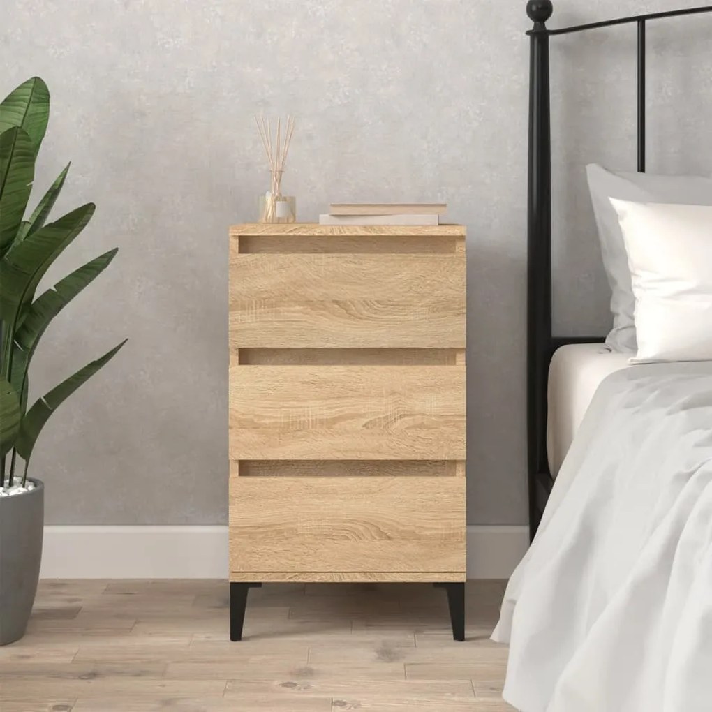 Comodino Rovere Sonoma 40x35x70 Cm İn Legno Multistrato /