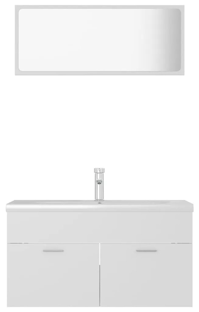 Set mobili da bagno bianco in truciolato