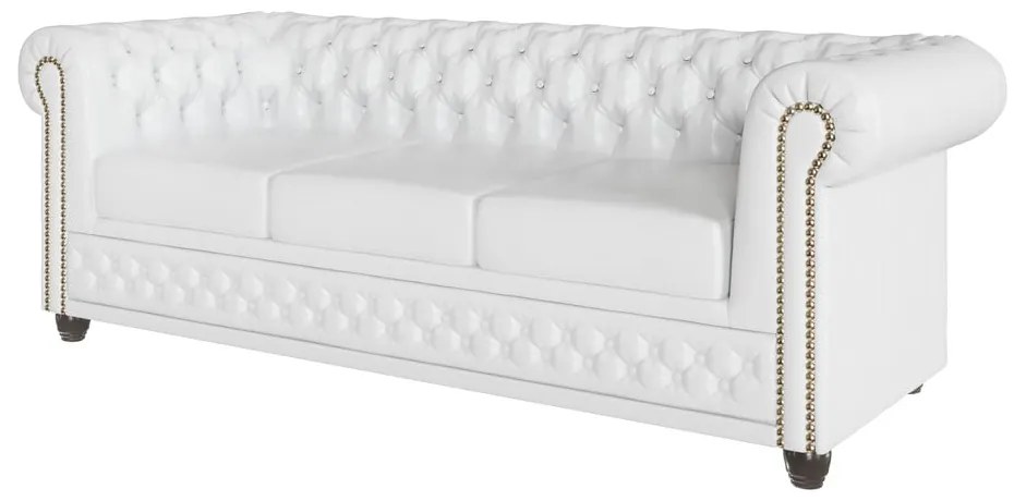 Divano in similpelle bianco 203 cm York - Ropez