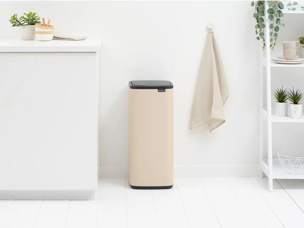 Cestino per la spazzatura beige in acciaio touch 30 l Bo Touch – Brabantia