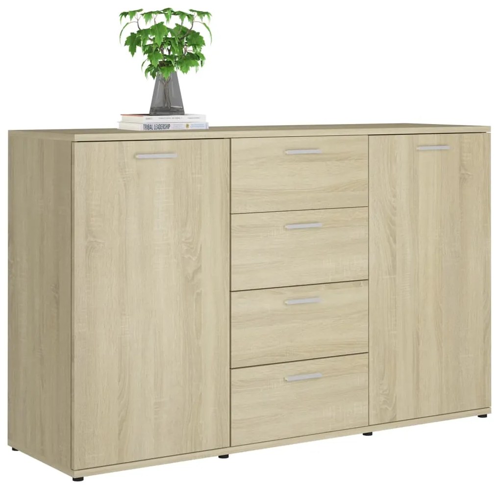 Credenza Rovere Sonoma 120x35,5x75 cm in Legno Multistrato