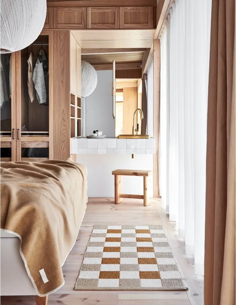 Passatoia da interno/esterno giallo ocra/beige 70x300 cm Pix Vanilla Ochre – Pappelina