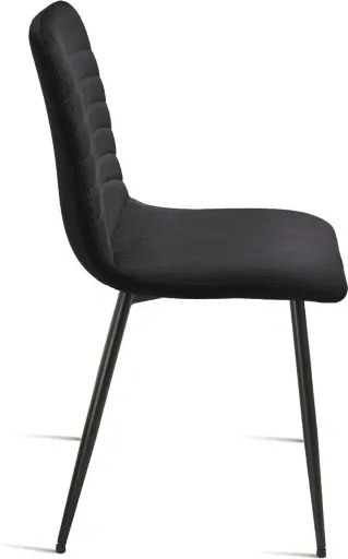 Sedia imbottita in tessuto cannettato Blu Notte CANNETO 2 sedie