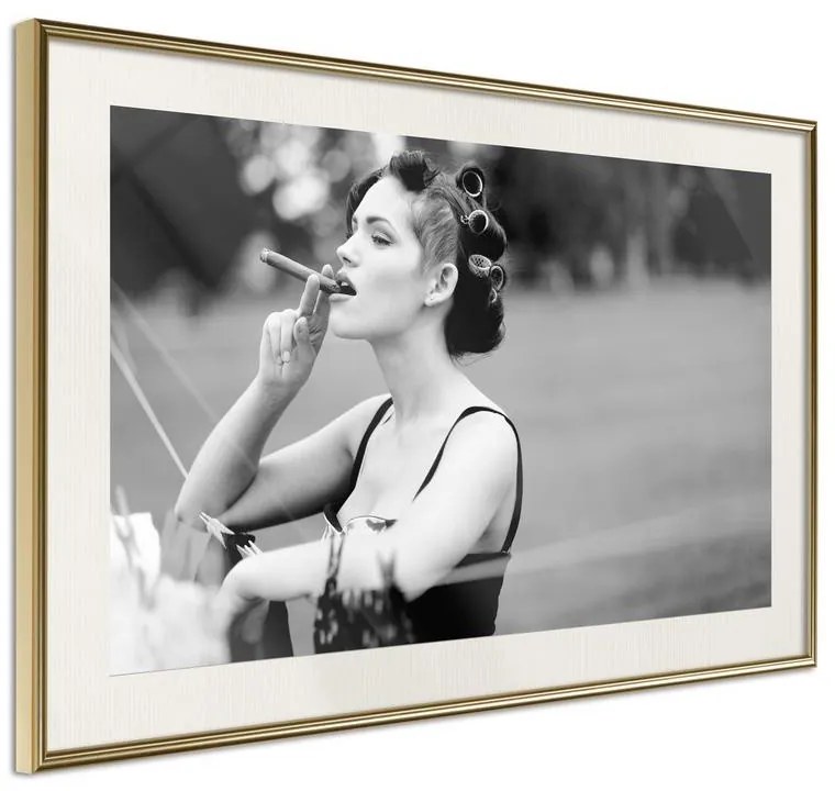 Poster  Smoking Harms Your Health  Cornice Quadri Cornice d'oro con passe-partout, Larghezza x Altezza Home decor 30x20