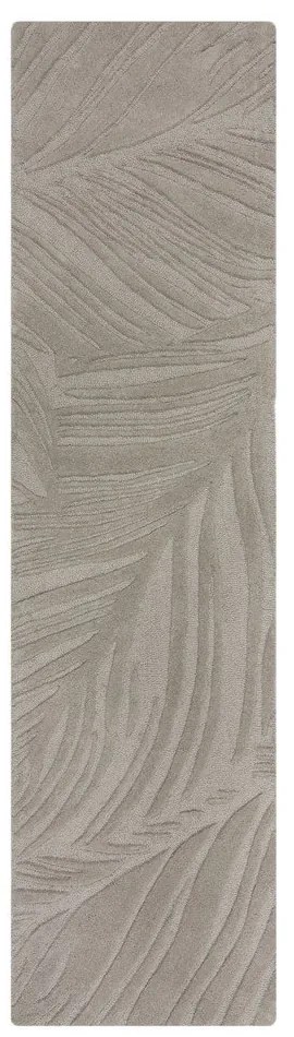 Tappeto in lana grigio chiaro 60x230 cm Lino Leaf - Flair Rugs