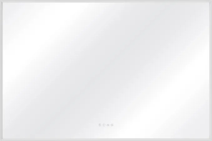 Specchio con illuminazione integrata bagno rettangolare SENSEA L 135 x H 90 x P 3.85 cm grigio / argento