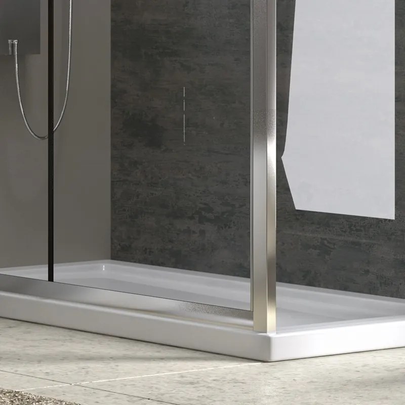 Box doccia 170x80 cm laterale fisso 80cm altezza 180cm apertura scorrevole | K410NS - KAMALU