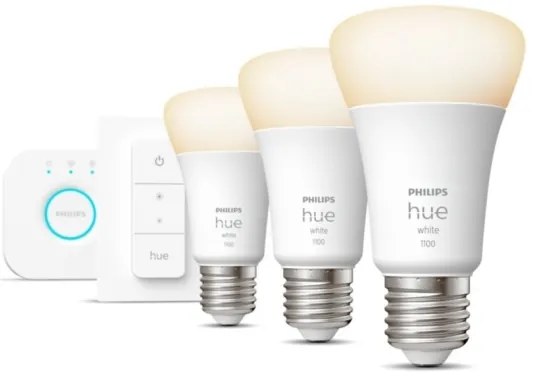 Set base Philips Hue WHITE 3xE27/9,5W 2700K + dispositivo di interconnessione