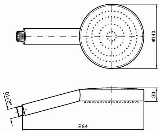 Doccetta 14 cm Getto Fisso anticalcare tonda in abs Cromo Zucchetti Z94179