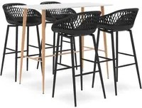 Set da Bar 5 pz Bianco e Nero 3057431