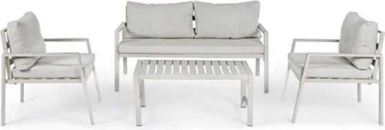 Salotto da esterno in alluminio 4 posti Avorio Bizzotto Lorillard New