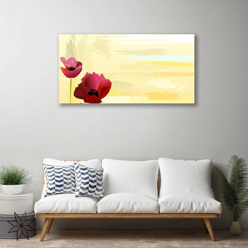 Quadro su tela I fiori della pianta 100x50 cm