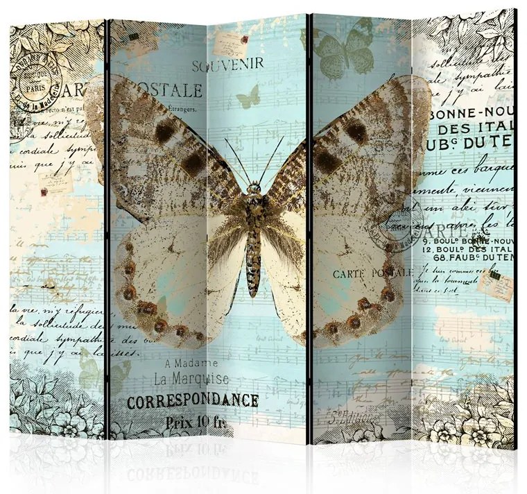 Paravento  Postcard with butterfly II [Room Dividers]  Colore ---, Dimensioni e Misure 225x172