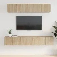 Set di Mobili Porta TV 5 pz Rovere Sonoma in Legno Multistrato 3114424