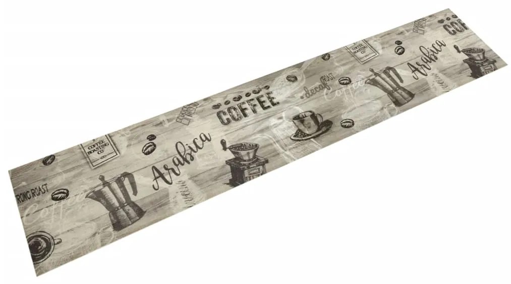 Tappeto Da Cucina Lavabile Grigio Caffè 60x300 Cm İn Velluto /