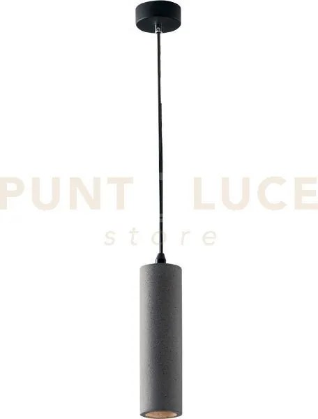 Lampadario a sospensione kruk tonda grigia 1 luce attacco gu10 7x13...