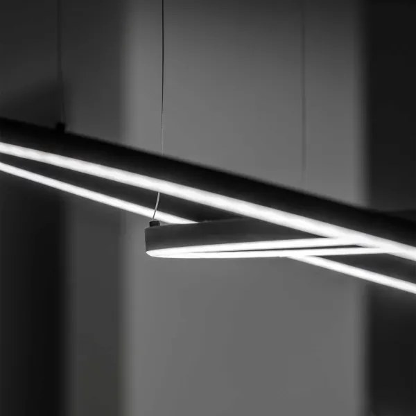 Ideal Lux - Lampadario LED a sospensione con filo ORACLE SLIM LED/89W/230V 4000K diametro 150 cm nero